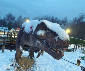 Dinosaur in the snow