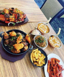 selection of curry dishes at Wolverhampton Adventure Golf