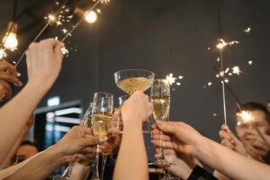 People toasting the new years / Christmas